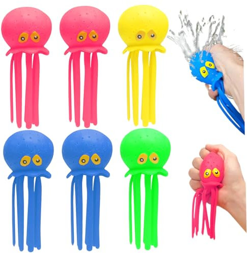 Juguete de baño Octopus, 6pcs Toy de Piscina de Pulpo Suave y apretable con Juguetes de Piscina para niños pequeños de Alivio de estrés, 6.3x2.6 Juguetes sensoriales de Agua para niños 3+