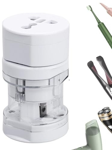 Adaptateur de Prise de Voyage, Adaptateur de Protection Contre Les Surtensions Portable, Accessoires De Voyage, Prise De Conversion avec Protection Contre Les Surtensions pour Les Petits Appareils