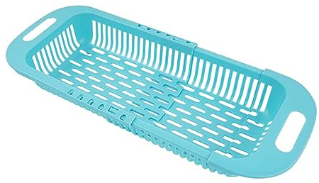 Qsvbeeqj Panier de vidange télescopique Support de séchage de vaisselle extensible Organisateurs au-dessus de l'évier pour le stockage et le séchage des articles d'évier Organisateurs et rangement de