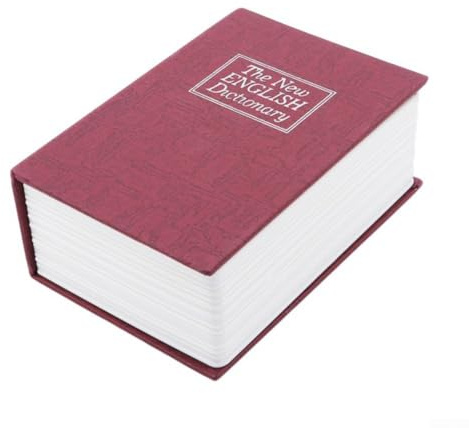 Élégant coffre-fort en forme de livre avec serrure à combinaison pour ranger clés et bijoux (rouge)