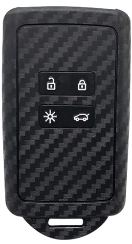 Custodia per chiave auto, compatibile con Renault a 4 tasti, Smartkey (solo Keyless Go), in silicone, colore: rosa antico opaco