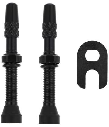 TOBBOMEY Aluminiumlegierung Tubeless Fahrradventil Schwarz Langlebige wasserdichte Fahrradventile für Rennrad und Mountainbike Inklusive Ventilkern aus Kupferlegierung mit Montagewerkzeug
