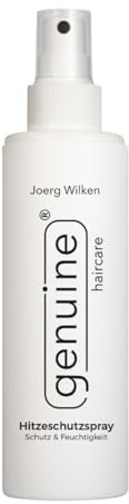 genuine haircare Värmeskyddsspray – lätt Heat Protection Spray Leave i vårdande spray med arganolja & pantenol, vegan utan silikoner – värmeskydd för hårtork plattång och locktång
