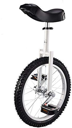 SFQEVHRZ Monociclo, Monocicli da 18 Pollici for Adulti, Ruote Antiscivolo, Pneumatici Montagna, Bici Equilibrio for Esercizi di autobilanciamento(White)