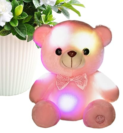 Genérico Peluche Luminoso,Oso Lindo Y Colorido De 20 Centímetros | LED Colorido Peluche Brillante | para Consuelo y Acompañía de Niñas y Adultos en Hogar, Sala de Estar,