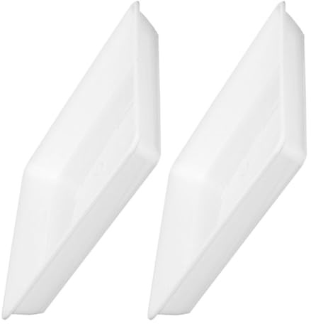 Levemolo Lot de 2 Soucoupes Carrées pour Pots de Fleurs 35 CM en Plastique Blanc Plateau de Drainage Extérieur Résistant aux Intempéries Bac de Récupération d'eau pour Balcon et Jardin