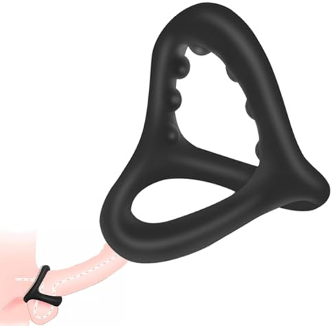 Cock Ring, 1 Pezzo Nero 3 In 1 Anello Pene Ritardante Antieiaculazione, Diametro Interno 35Mm