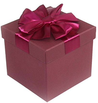 Cheerlife quadratische Kartonage mit Schleife Geschenkbox Geschenkkarton Geschenkschachteln Geschenkverpackung Geschenk Schachtel Karton Weinrot 16 * 16 * 16