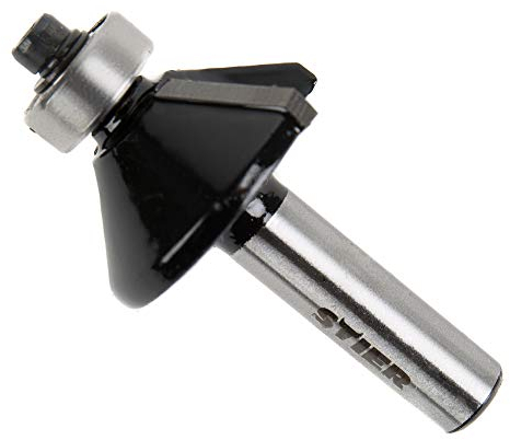 STIER Fasenfräser mit Kugellager HM (HW) Ø 28,6 mm Schaft- Ø 8 mm, 45 Grad Fräser, Oberfräse