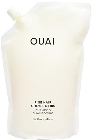 OUAI Fine Shampoo Refill - Volumizing Shampoo with Strengthening Keratin, Biotin & Chia Seed Oil for Fine Hair - Delivers Weightless Body - Paraben, Phthalate & Sulfate Free Hair Care - 946ml