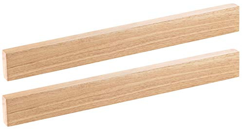 Rosenstein & Söhne Magnettafel für Messer: 2er-Set durchgehende Magnet-Messerleisten, echtes Hevea-Holz, 45 cm (Magnetbrett Messer, Magnet-Leisten)