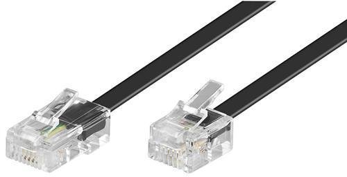 CABLEPELADO Câble téléphonique RJ11 vers RJ45 | Câble de données pour réseau Ethernet | Câble modulaire 8P4C | Convient pour modem routeur fax RNIS DSL VDSL Internet | Noir | 3 mètres