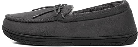 The Slipper Company Mens Moccasin Grey Slipper - Size 9 UK - Grey