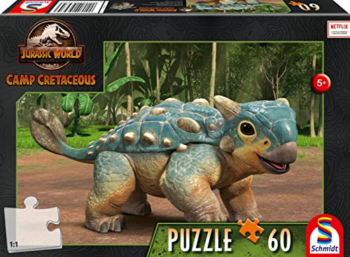 Schmidt Spiele 56435 Jurassic World, Neue Abenteuer, Der Ankylosaurus Bumpy, 60 Teile Kinderpuzzle, bunt