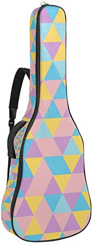 Gitarren-Gigbag, wasserdicht, Reißverschluss, weicher Gitarren-Rucksack, Bassgitarre, Akustik- und klassische Folk-Gitarren-Tasche, blau, lila, gelb, pink, dreieckig, Mosaik