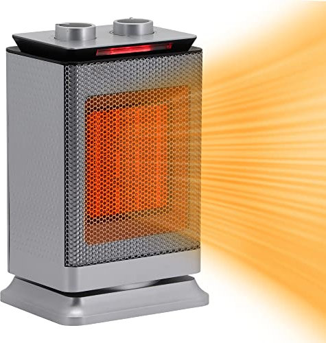 Nassboards, Electric Desk Heater 1500w - Portable, Quiet, Energy Saving Heating Unit, Vertical Indoor Home Space Heaters - Oscillation Function, Adjustable Thermostat, Safety Features