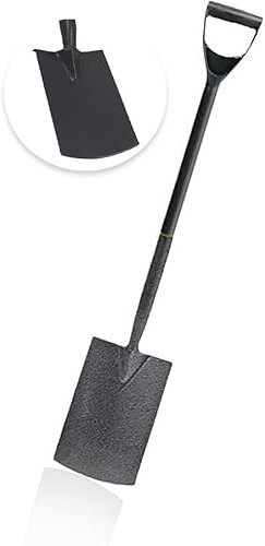 Rightclick Heavy Duty Carbon Steel Garden Spade With Plastic D-Grip - Fencing and Border Tool for Planting, Digging & Compost - 7.5 x 18 x 102cm