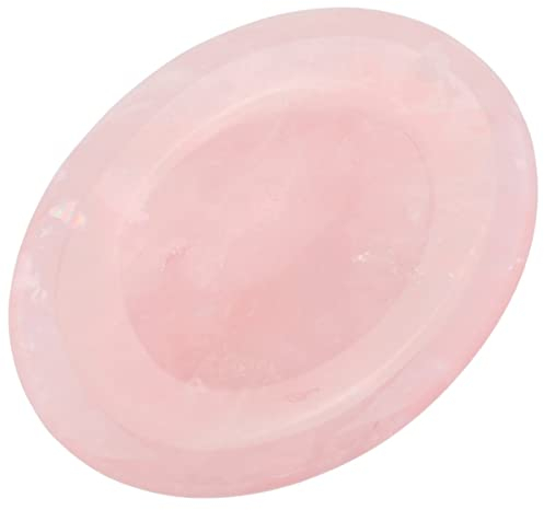 KYEYGWO Oval Kristall Sorgen Stein für Handschmeichler Dekompression, Reiki Heilung Daumenstein Pocket Palmenstein Bohren Worry Stone Massagesteine Ohne Kette Oder Schnur, Rosenquarz