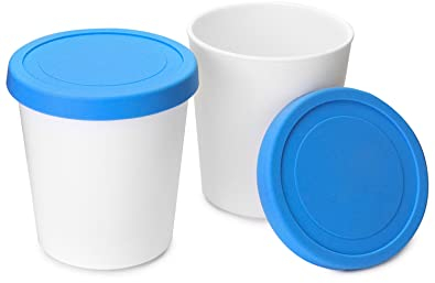 QWORK® 2er-Set Eisbehälter für Speiseeis - 1 L - Lebensmittelqualität - Wiederverwendbare Gefrier Aufbewahrungsbehälter