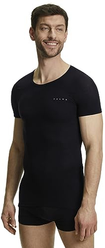 FALKE herr Baslager Ovandel Ultralight Cool Round Neck M S/s Ts funktionellt garn snabbtorkande 1 del, Svart Black 3000, XL