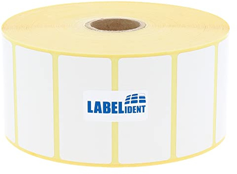 Labelident Zebra kompatible Thermoetiketten Top, Z-Select 2000D - 50,8 x 25,4 mm - formatgleich mit Zebra 880199-025D - 2.580 Etiketten für Zebra Drucker auf 25 mm Kern, selbstklebend