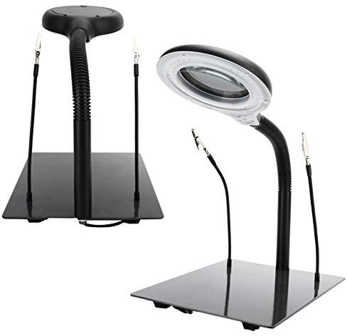 Haofy 2-in-1-Tisch- und Schreibtischlampe mit Klemme, Flexible Lupenlampe, 40 LED-Lupenlampe, Verstellbare 15-fache Vergrößerungsleuchte Zum Lesen, Reparieren von Leiterplatten,