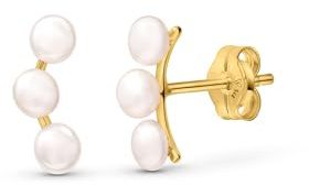 Amberta Allure Damen Kletterohrringe aus 9K Gelbgold