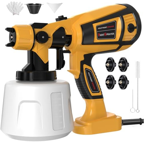 Paint Sprayer Tool 1000W High Power Electric Spray Paint Gun Easy to Clean for Furniture Cabinets Fence Walls Door Garden Chairs Yellow