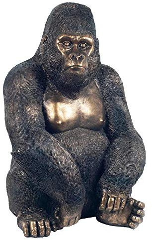 SIGNES GRIMALT Dekofigur Gorilla XXL: Antic Line Finish, Polyresin satiniert, Höhe 91 cm