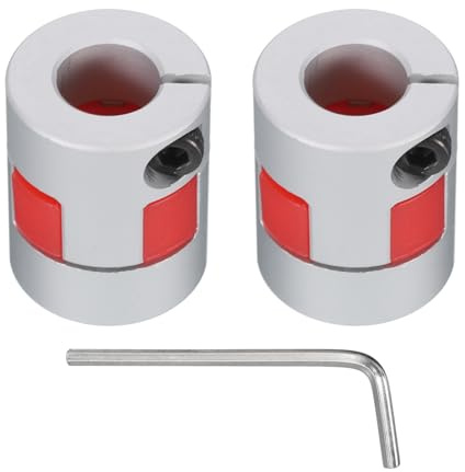 QUARKZMAN Accoppiamento Albero a Prugna in Alluminio 6,35mm a 10mm di Foro L25xD20 Accoppiatore Flessibile per Stampante 3D Macchina CNC e Motore Passo-Passo, 2pz
