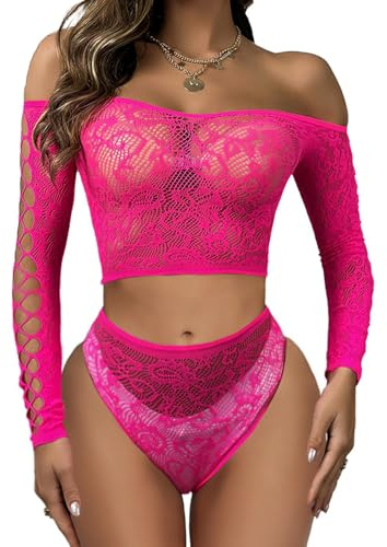 Buitifo Frauen Sexy Dessous Nachtwäsche Set Pyjamas | Mini T-Shirt Bluse Outfits für Rave Party Club, Sexy bequem. Streckt sich aus und passt gut.