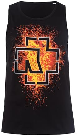 Rammstein Tank Top Lava Logo schwarz, Offizielles Band Merchandise mit Brustdruck