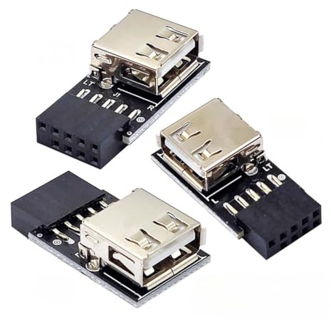chenyang 3 Pack Motherboard 9Pin/10Pin Frontpanel Header auf USB 2.0 Typ A Buchse Konverteradapter