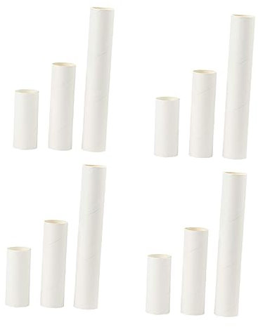 BESTonZON 24stücke Kraftpapier-rohre Weiß Handgefertigte Malpapier-rohre Für Kunstprojekte Poster Und Zeichnungen Versenden Und Lagern