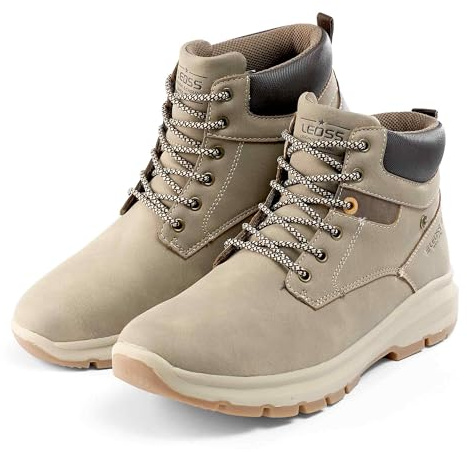 LEOSS ORIGINAL Uomo Stivaletti Antiscivolo Stivaletto Outdoor Trekking Scarpe Outdoor Sneaker Moda Stivali MU1075-7（KHAK,41