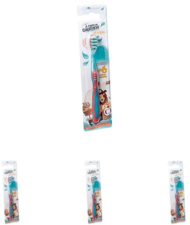 Pasta del Capitano, Spazzolino Junior, Rimuove Residui di Cibo e Placca Senza Danneggiare lo Smalto, Ideale per Bambini a Partire dai 6 Anni di Età, con Pulisci-Lingua, 100% Made in Italy