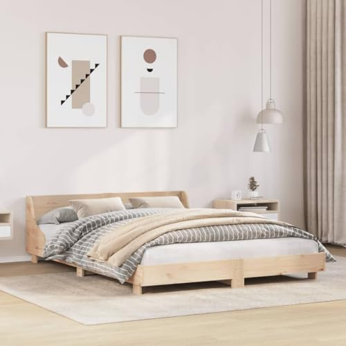 Sufrk Massivholzbett ohne Matratze 150x200 cm Holz Bett Massivholzbett Bed Frame Bettgestell Bett Holz Kiefernholz - 850725