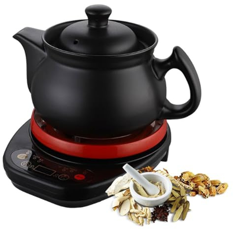 HLGKBY Pot de médecine Chinoise Automatique, Pot de médecine Chinoise 2 L, cuiseur Automatique de phytothérapie, Bouilloire électrique multifonctionnelle en céramique Domestique 500 W,