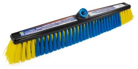 Unger Professional Lock-On 24” Multi-Purpose Push Broom – Professional Grade Outdoor Broom, Dual-Bristle Push Broom, Heavy-Duty Broom, Water-Flow Action Floor Sweeper for Home & Business