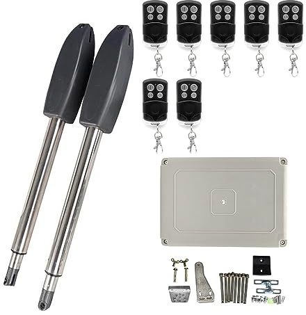 Cierrapuertas Automático, Kit de abridor de puerta abatible eléctrico automático de 400KG(7 remote with light)