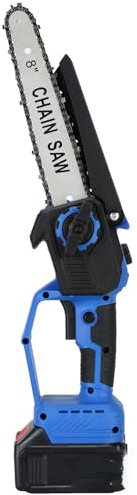 Mini Motosierra Eléctrica Inalámbrica de 8 Pulgadas,Motosierra Eléctrica Portátil Con interruptor de velocidad continuo,Potente y Versátil Motosierra Eléctrica Liviana para Corte de Madera Poda