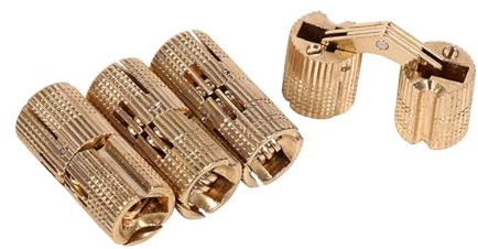 4 pièces Charnière invisible en laiton, Charnière Laiton Caché Ouverture à 180° Angle, Charnières à Barillet Dissimulées, pour Boîtes à Cadeau Bijoux Bricolage(12mm)
