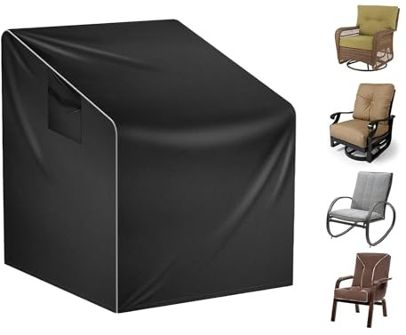 Rrlihjgu Fundas para sillas de exterior resistentes al agua – Fundas de protección para exteriores robustas para terraza y balcón – fundas estables para sillones con asiento profundo y protección