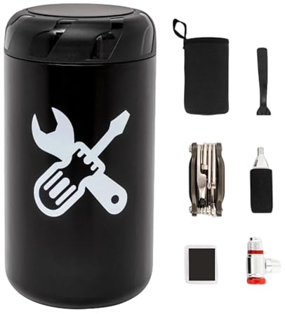 Bi Cycle Tools Box, Kit De Herramientas De Reparación De Bicicletas, Kit De Mantenimiento De Bicicletas, Diseño Portátil Fuerte, Acceso Ligero Y Fácil De Acceso, Negro, Montaña, Carretera, Viajes, Cic