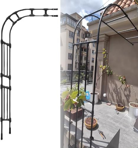Robusto traliccio a mezzo arco per piante rampicanti, supporto per rose, pergolato da giardino, 300 x 240 x 40 cm, durevole, per piante rampicanti per belle decorazioni da giardino
