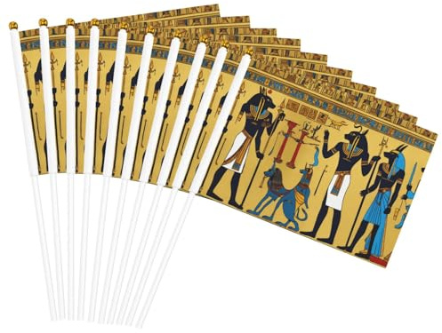 Drapeaux à main polyvalents imprimés de la série Ancient Egypt Tribe pour fête, défilé, célébration, vacances, mariage, décoration d'intérieur