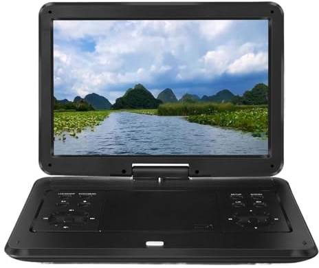 TRDEWR Mobile Dvd HD Lettore CD Portatile Lettore Video Portatile Girevole A Grande Schermo Porta Hdmi1080p(Black)