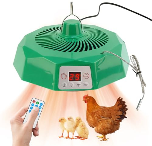 Wärmeplatte Küken, Wärmelampe Hühner 500W Wärmeplatte Küken mit Automatischer Konstanttemperatur mit Fernbedienung Heizlampe für Küken 27-36° Einstellbare Temperaturen für Farm Haus Tierheizung