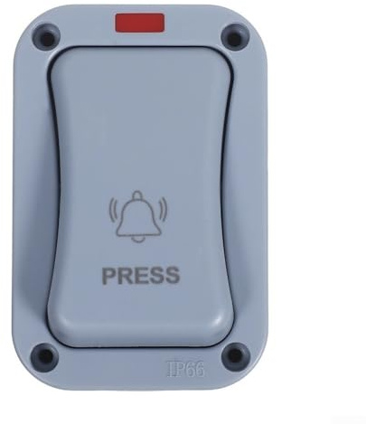 Outdoor Doorbell Switch, Waterproof Push Button Control for Patio Gate Wall Mounted Weather Resistant Entry Bell