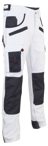LMA Workwear 1443 AEROSOL Pantalon Bicolore avec Poches genouillères Taille 60 Blanc/Gris Nuit